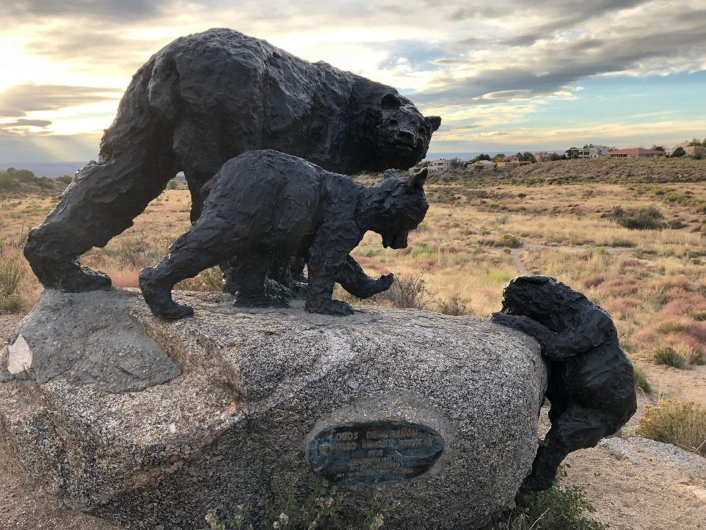 bear statue in canyon