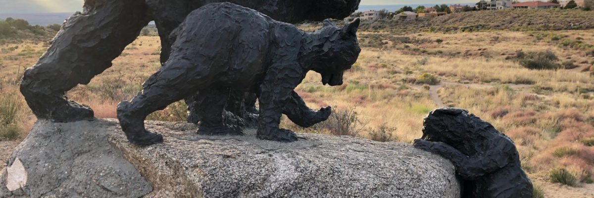 bear statue in canyon